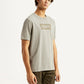 Men's Brand Logo Grey Crew Neck T-shirt - Side View