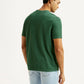 Men's Brand Logo Green Crew Neck T-shirt - Back View