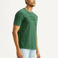 Men's Brand Logo Green Crew Neck T-shirt - Side View