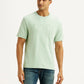 Men's Embroidered Green Crew Neck T-shirt - Styleshot View