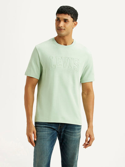 levi's Men's Embroidered Green Crew Neck T-shirt-picture-38
