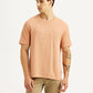 Men's Brand Logo Peach Crew Neck T-shirt - Styleshot View