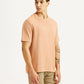 Men's Brand Logo Peach Crew Neck T-shirt - Side View