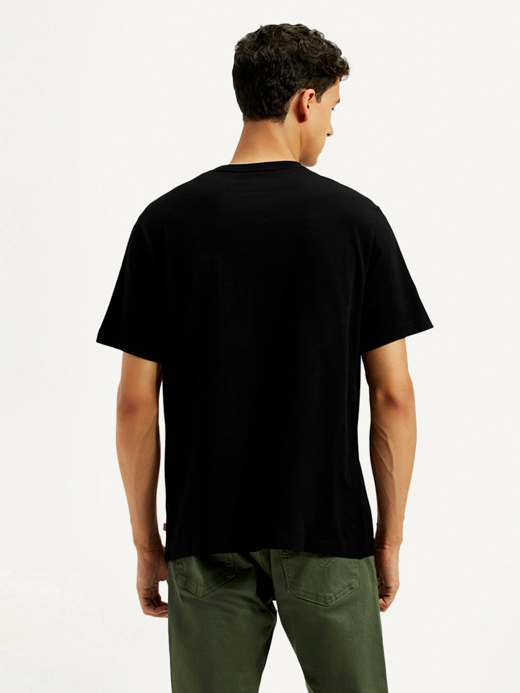 Men's Solid Crew Neck T-shirt - Back View