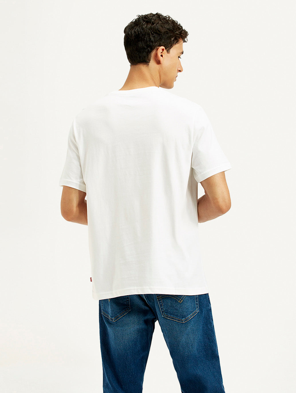Men's Solid Crew Neck T-shirt - Back View