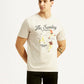 Men's Graphic Print Off-White Crew Neck T-shirt - Styleshot View