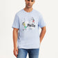 Men's Graphic Print Light Blue Crew Neck T-shirt - 20 View