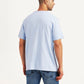 Men's Graphic Print Light Blue Crew Neck T-shirt - Back View
