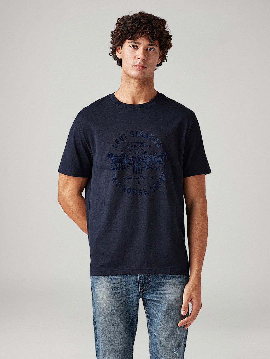 Men's Graphic Print Regular Fit T-Shirt - Front View