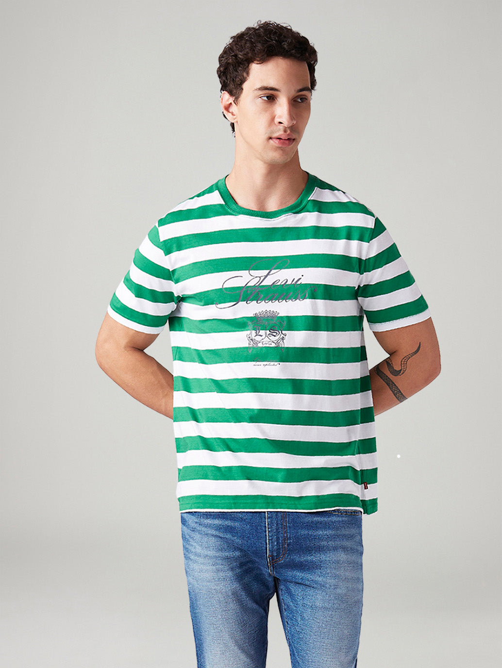 Men's Striped Regular Fit T-Shirt - Styleshot View