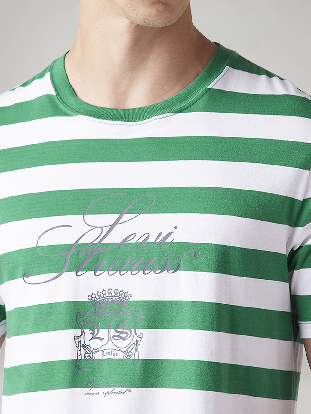 Men's Striped Regular Fit T-Shirt - Detail View