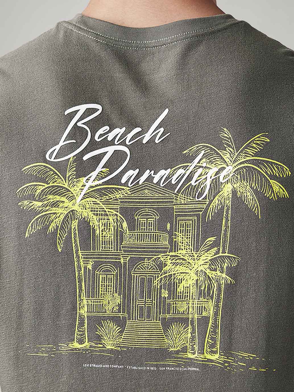 Men's Graphic Print Regular Fit T-Shirt - Detail View