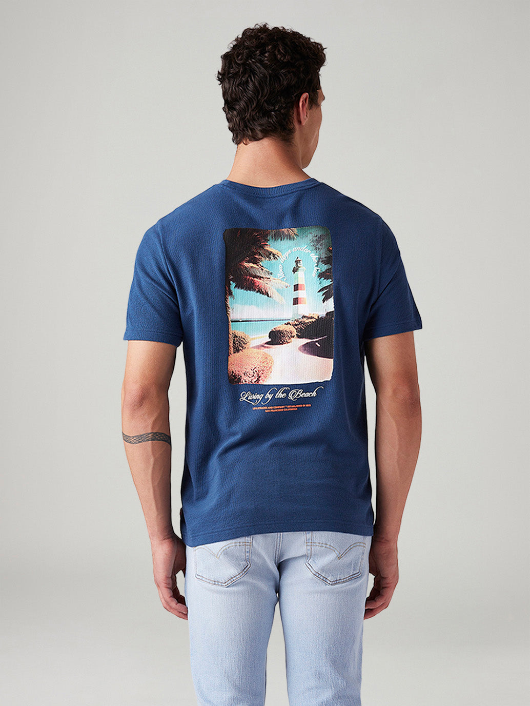 Men's Graphic Print Regular Fit T-Shirt - Back View
