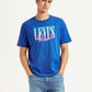 Men's Brand Logo Blue Crew Neck T-shirt - Styleshot View