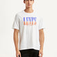 Men's Brand Logo White Crew Neck T-shirt - Front View
