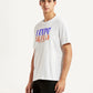 Men's Brand Logo White Crew Neck T-shirt - Side View
