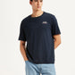 Men's Typography Navy Crew Neck T-shirt - Styleshot View