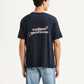 Men's Typography Navy Crew Neck T-shirt - Back View