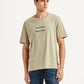 Men's Typography Beige Crew Neck T-shirt - Styleshot View