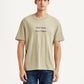 Men's Typography Beige Crew Neck T-shirt - Front View