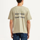Men's Typography Beige Crew Neck T-shirt - Back View
