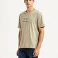 Men's Typography Beige Crew Neck T-shirt - Side View