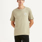 Men's Floral Beige Crew Neck T-shirt - Styleshot View