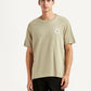 Men's Floral Beige Crew Neck T-shirt - Front View