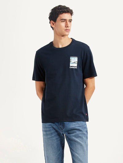 levi's Men's Graphic Print Navy Crew Neck T-shirt-picture-28