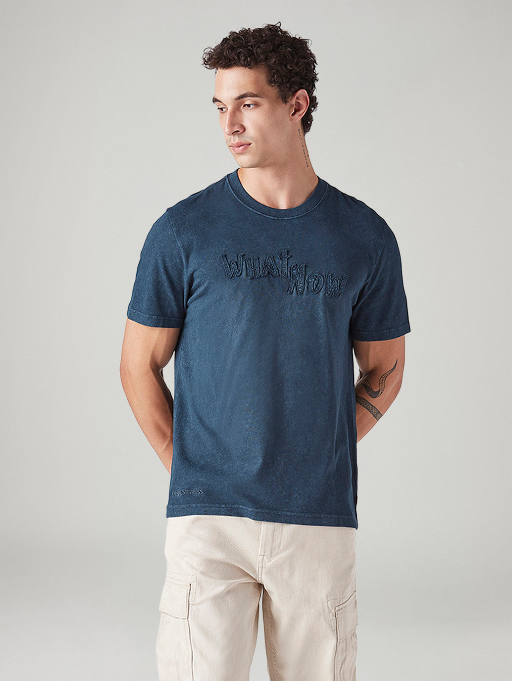 Men's Patchwork Regular Fit Overdyed T-Shirt