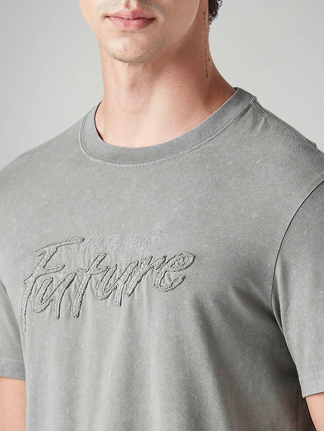 Men's Patchwork Regular Fit Overdyed T-Shirt - 20 View