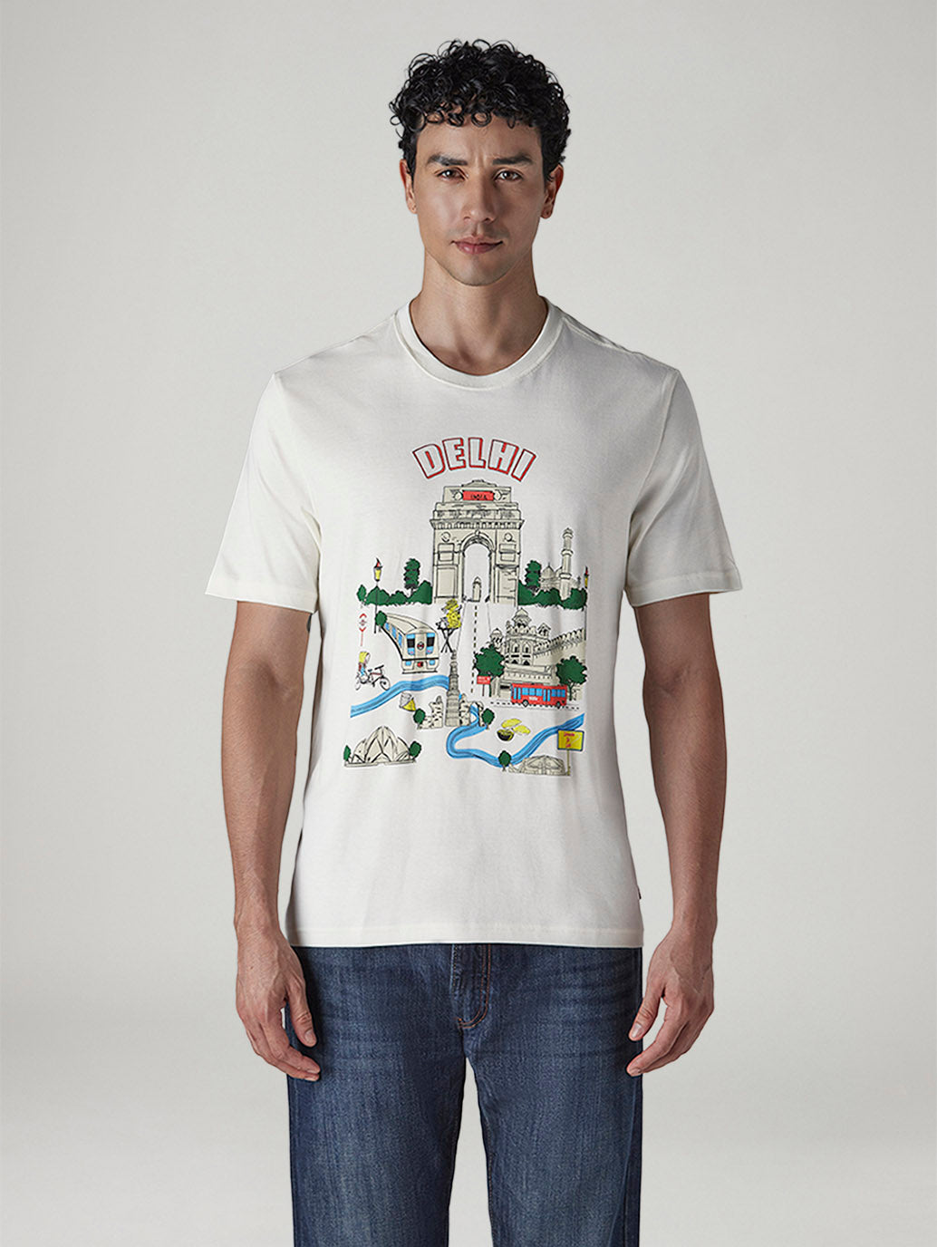 Men's Graphic Print Regular Fit T-Shirt - Front View
