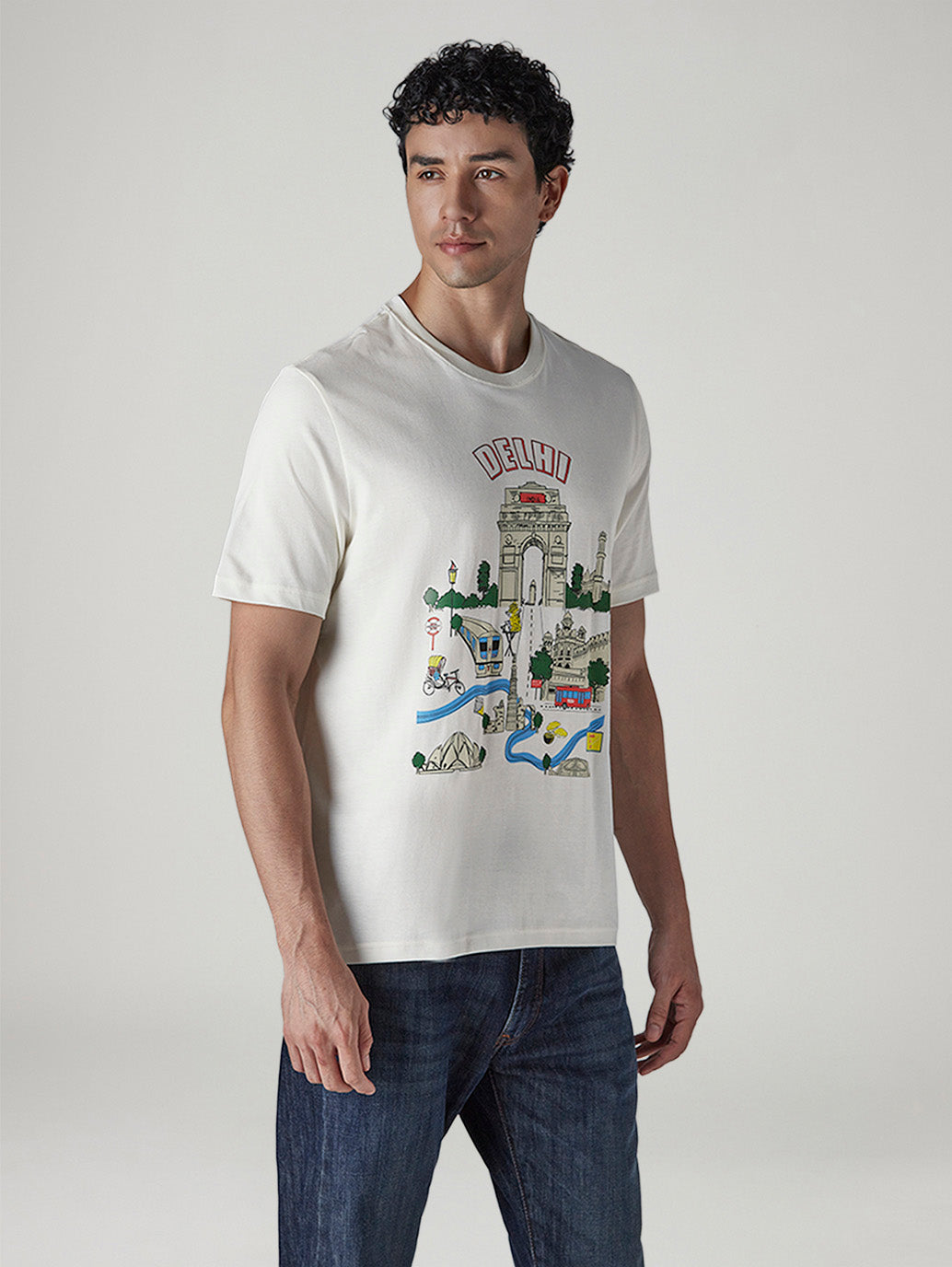 Men's Graphic Print Regular Fit T-Shirt - Side View