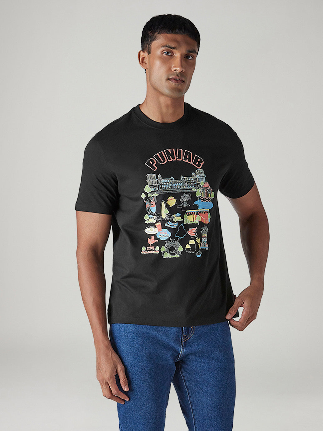 Men's Graphic Print Regular Fit Jersey T-Shirt