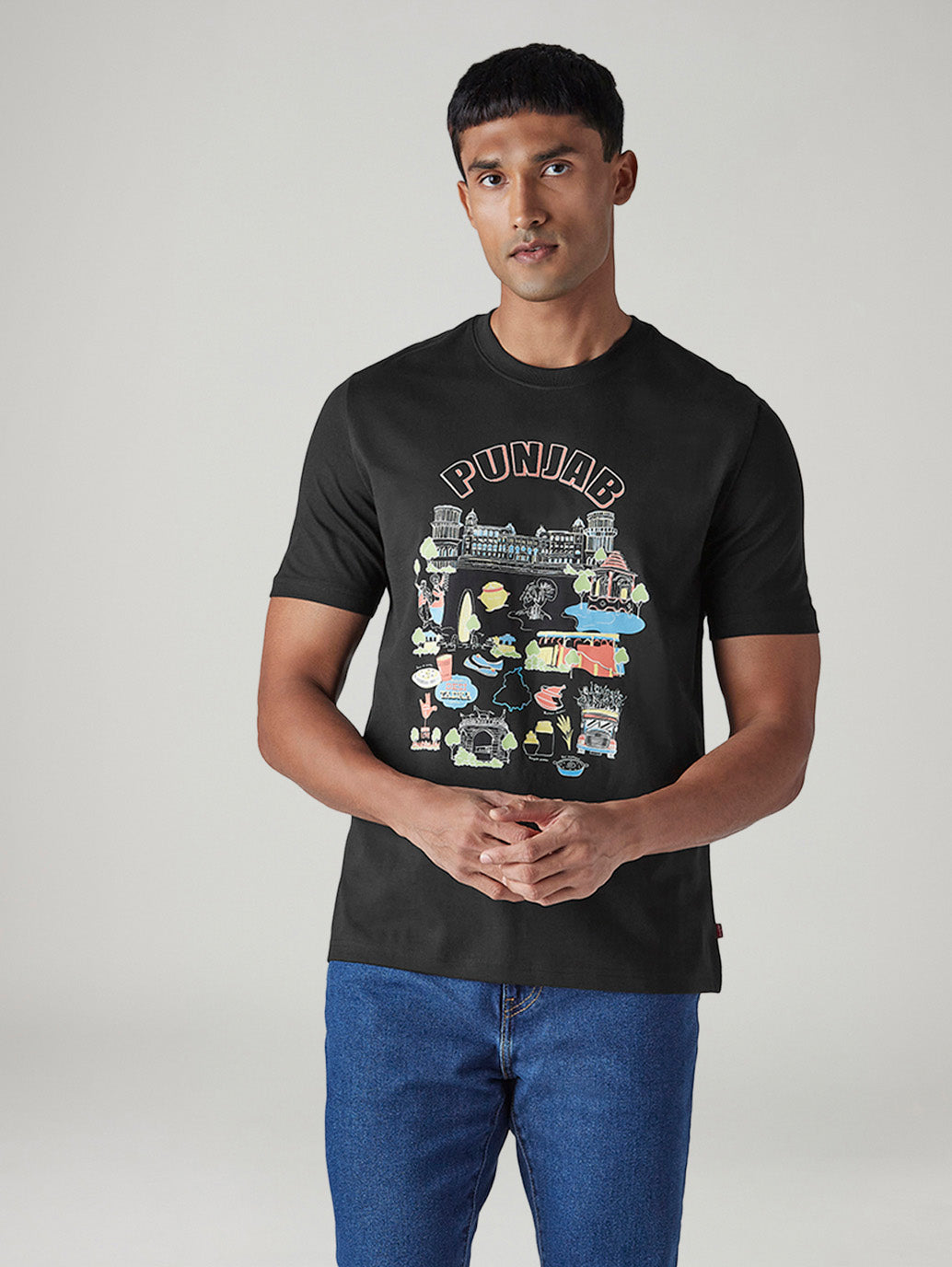 Men's Graphic Print Regular Fit Jersey T-Shirt - Front View