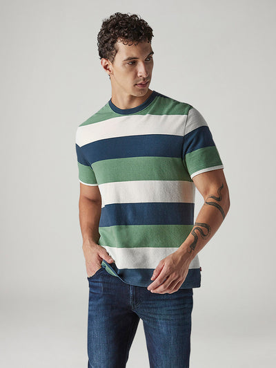 Men's Striped Regular Fit Jersey T-Shirt-image-7