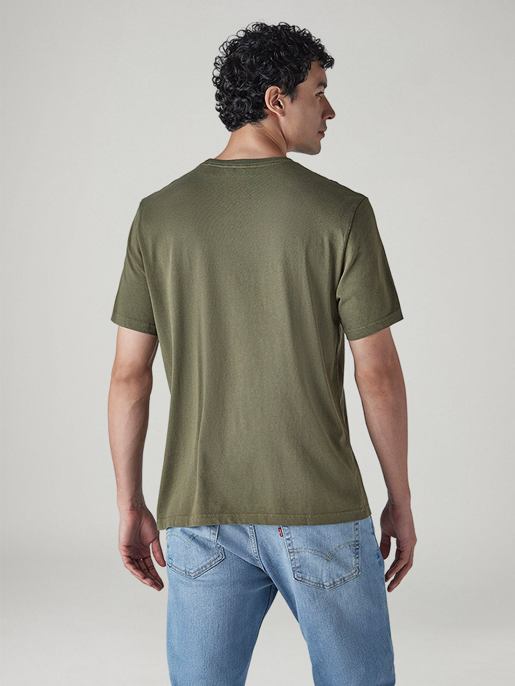 Men's Logo Regular Fit Overdyed Jersey T-Shirt - Back View