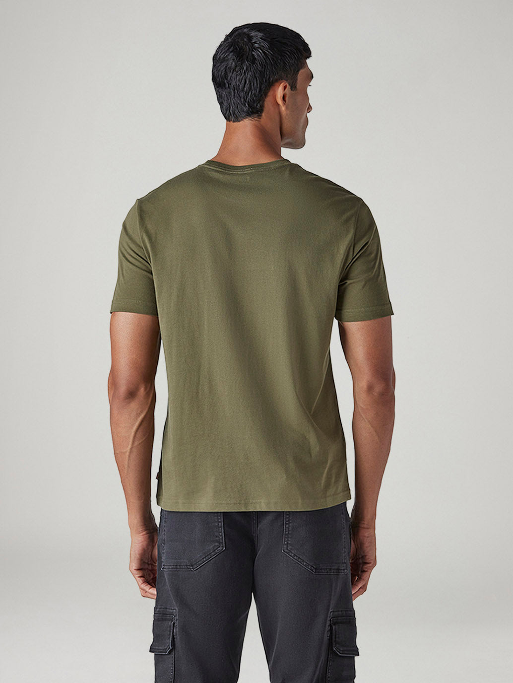 Men's Logo Printed Regular Fit Jersey T-Shirt - Back View