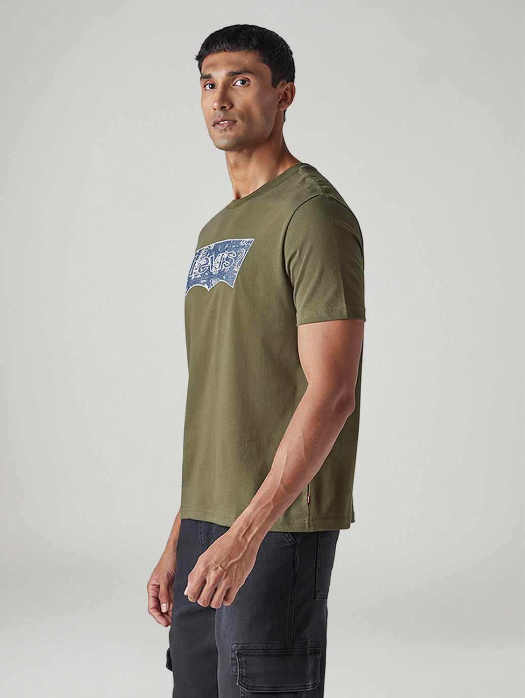 Men's Logo Printed Regular Fit Jersey T-Shirt - Side View