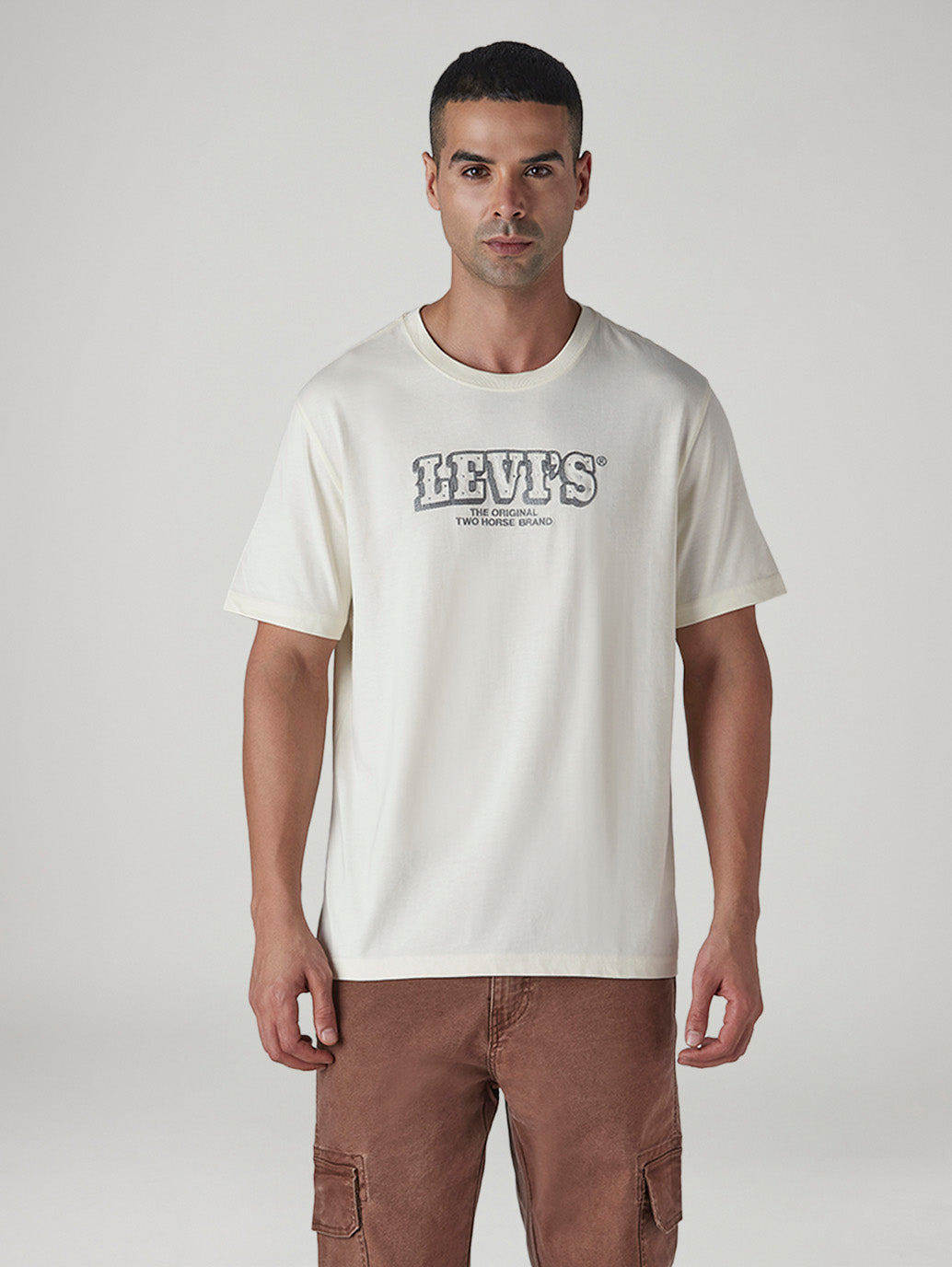 Men's Logo Printed Regular Fit Jersey T-Shirt - Front View