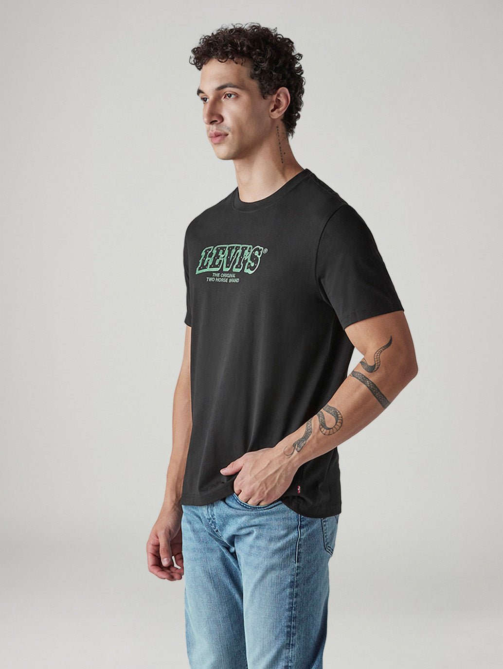 Men's Graphic Print Regular Fit Jersey T-Shirt - Side View