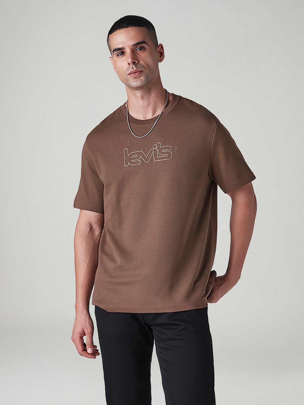 Men's Logo Printed Regular Fit Interlock T-Shirt