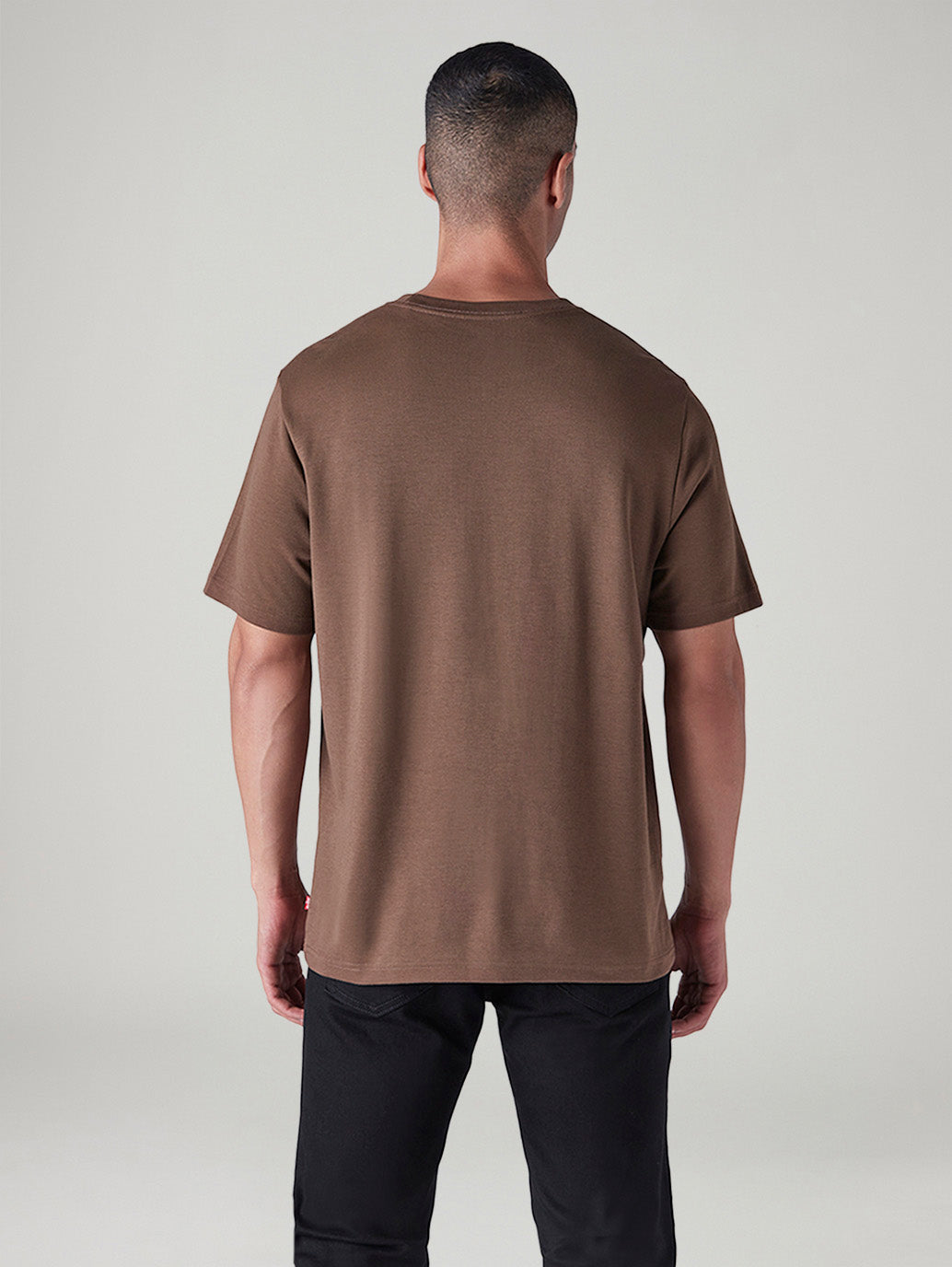 Men's Logo Printed Regular Fit Interlock T-Shirt - Back View