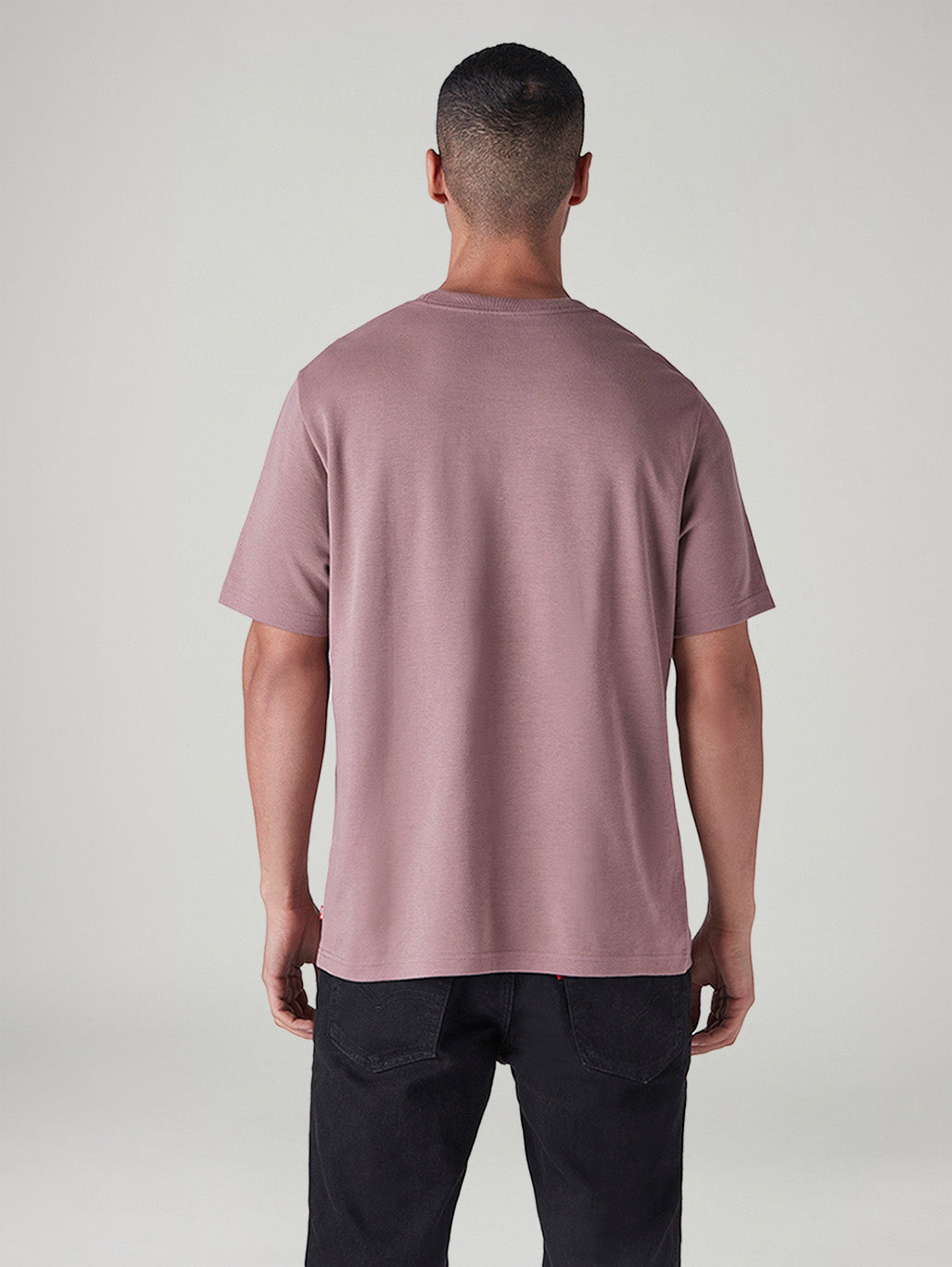 Men's Logo Printed Regular Fit Interlock T-Shirt - Back View
