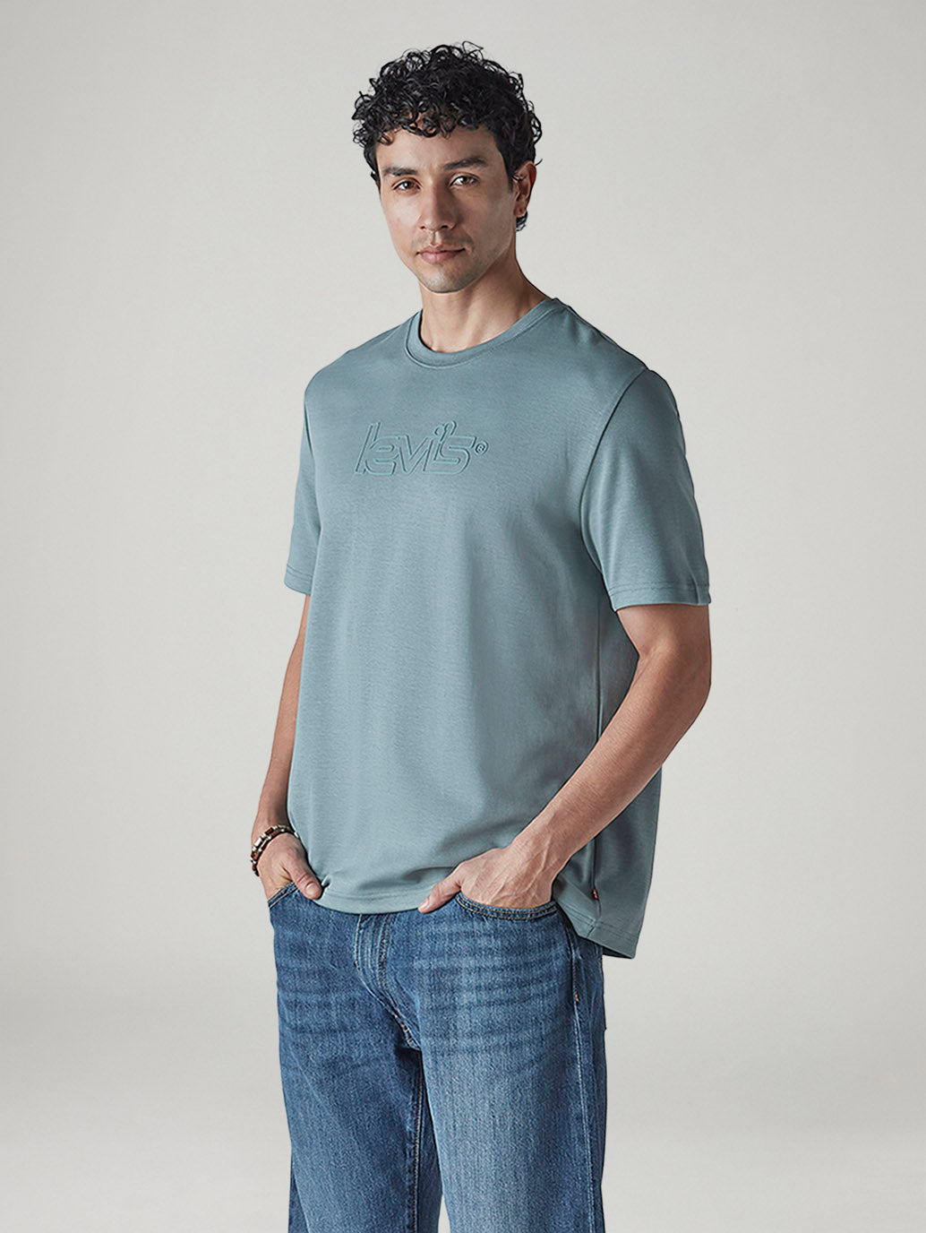 Men's Logo Printed Regular Fit Interlock T-Shirt
