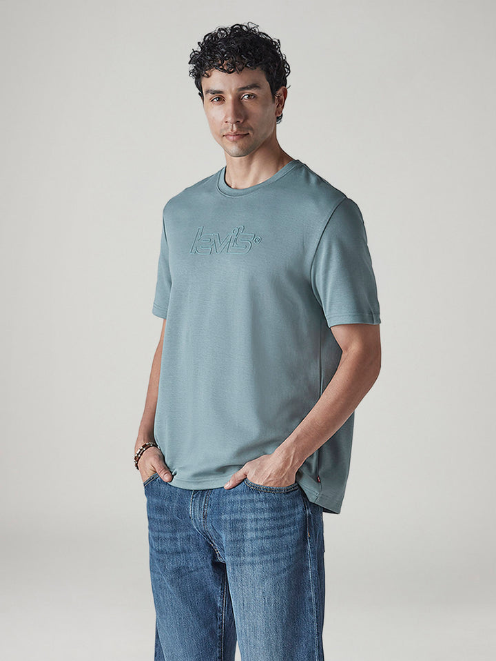 Men's Logo Printed Regular Fit Interlock T-Shirt