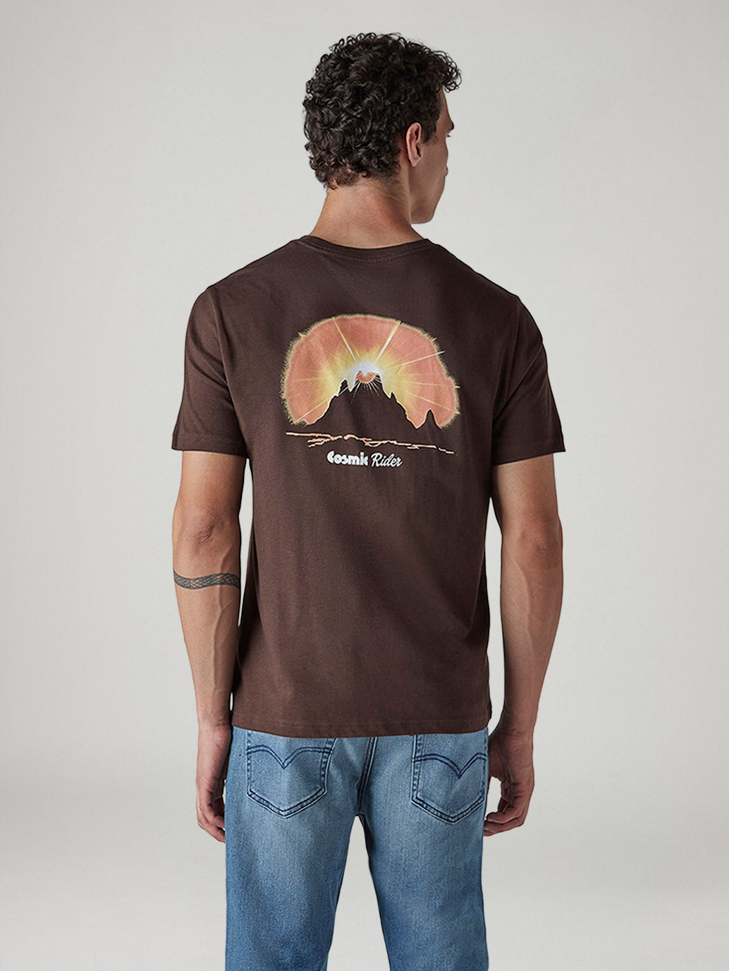 Men's Graphic Print Regular Fit T-Shirt - Back View