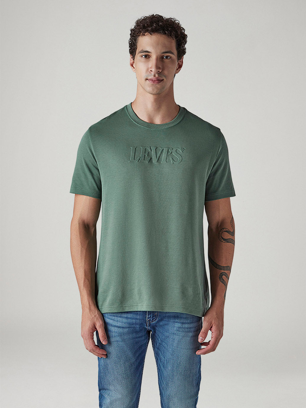 Men's Logo Regular Fit Interlock T-Shirt - Front View