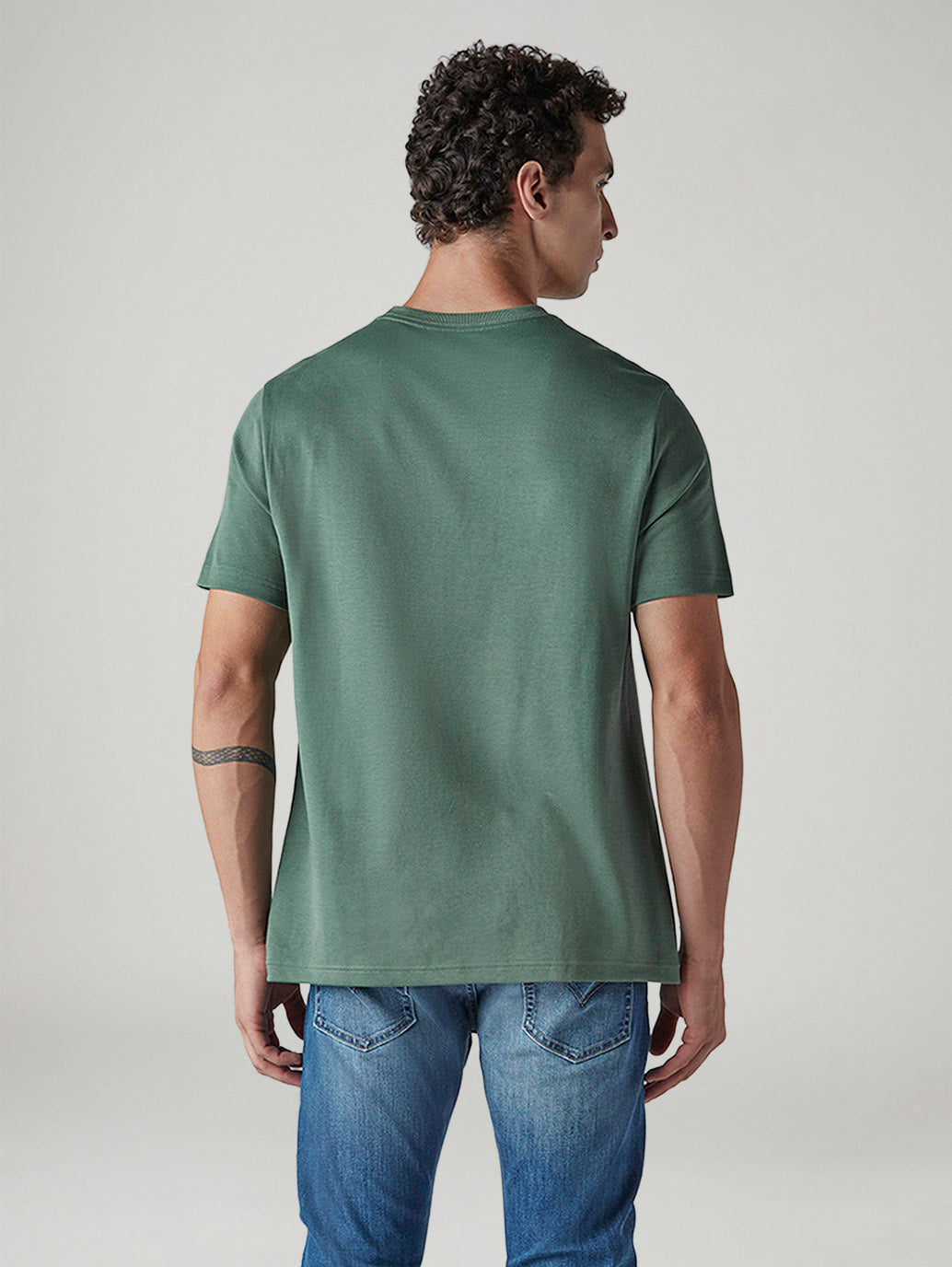 Men's Logo Regular Fit Interlock T-Shirt - Back View