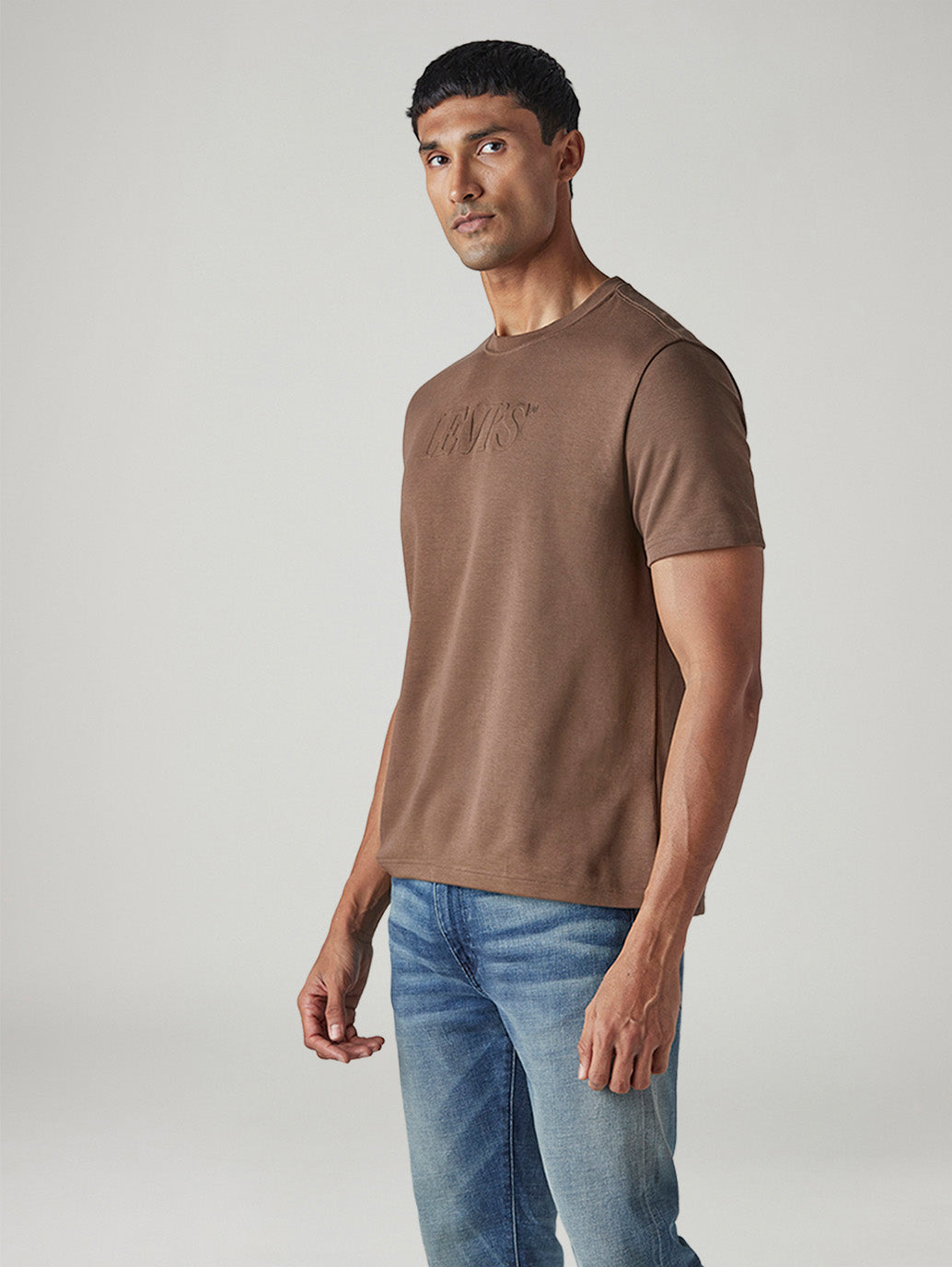 Men's Logo Regular Fit Interlock T-Shirt - Side View